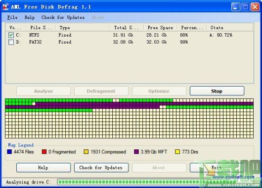 AML Free Disk Defrag,磁盘整理